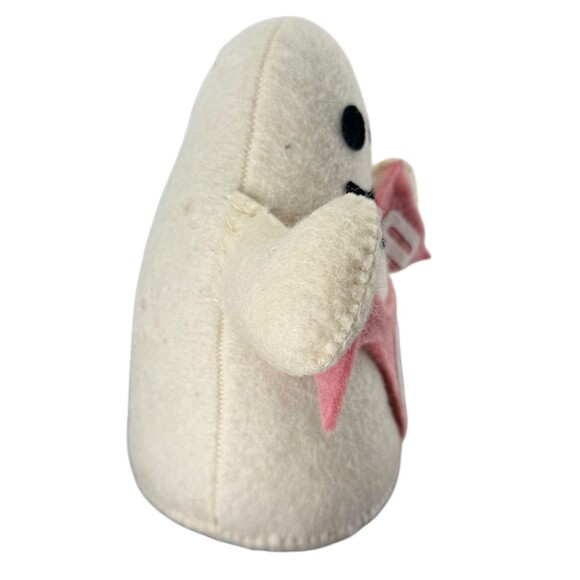 Halloween Felt Happy Ghost Pink BOO Banner 8" Weighted Greeter Sitter Decor NEW - Picture 4 of 10